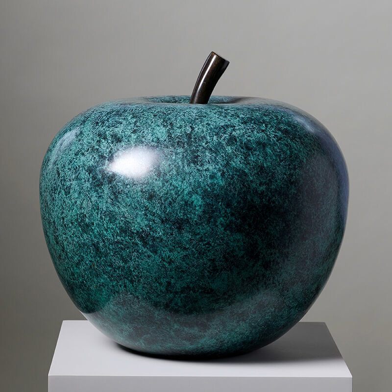 James parker limited edition bronze apple gallery bluish green patina