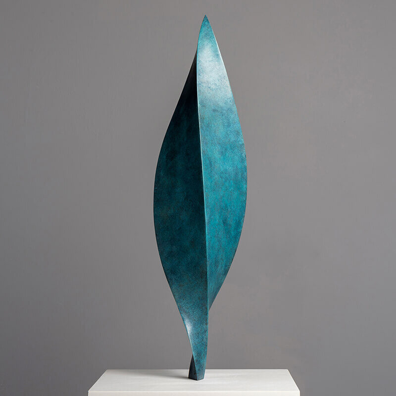 James parker sculpture bronze leaf abstract form elegant movement