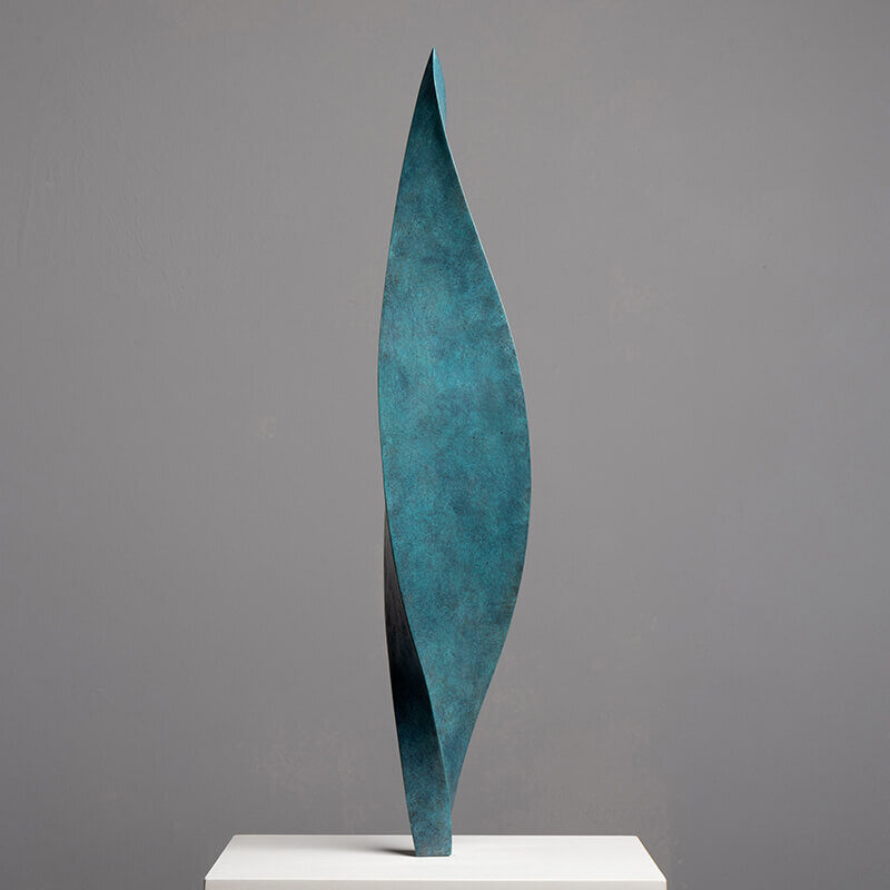 James parker sculpture contemporary bronze leaf modern abstract art