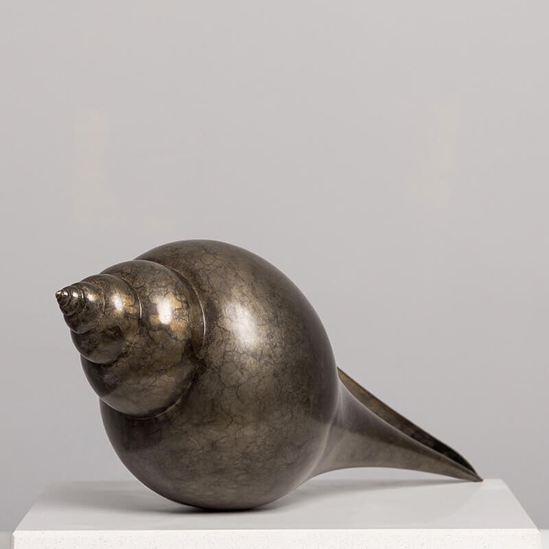 James parker bronze pine cone sculpture silver nitrate patina
