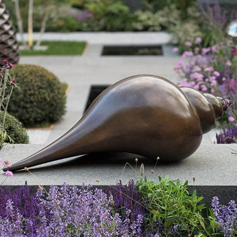 Four-foot limited edition bronze shell sculpture by James Parker exhibited at RHS Chelsea Flower Show