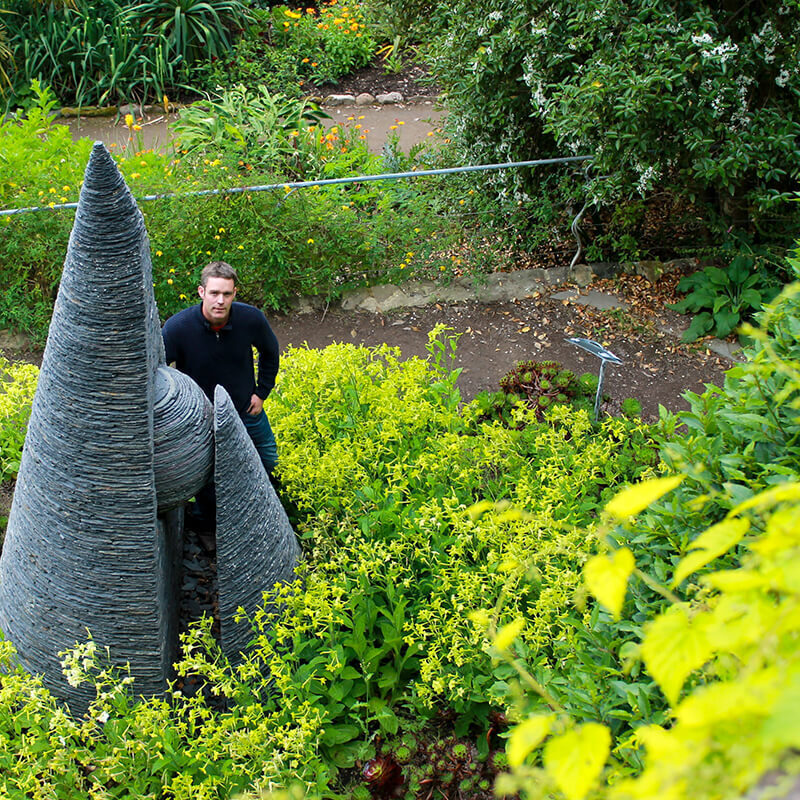 Sheltered Existance Slate sculpture