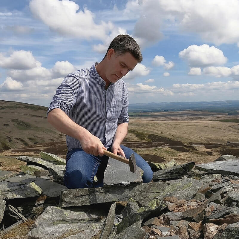 James parker shaping slate perthshire work in progress