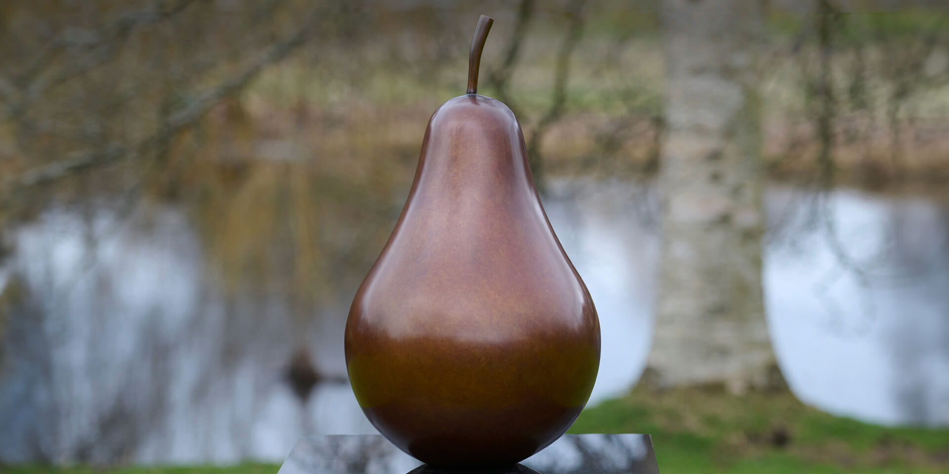 James parker bronze pear limited edition garden sculpture