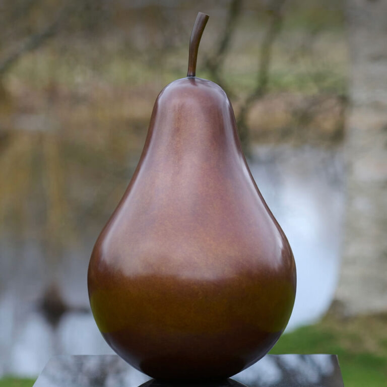 James parker bronze pear limited edition garden sculpture