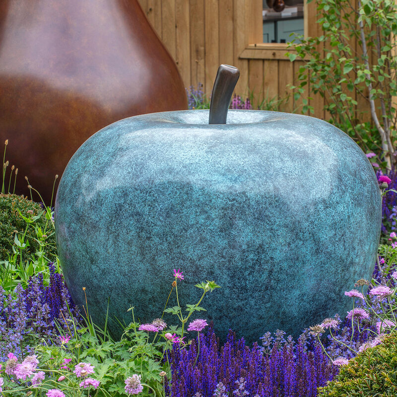 Bronze apple sculpture rhs chelsea flower show 1 1
